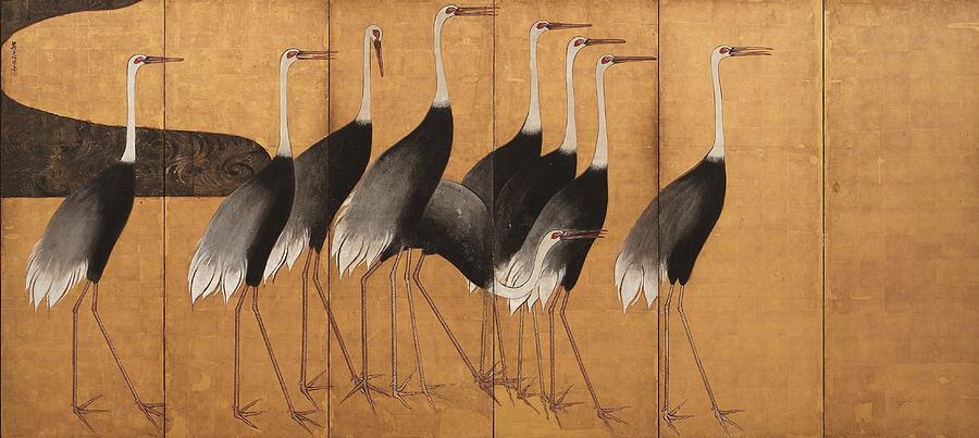 Cranes Painting by Ogata Korin