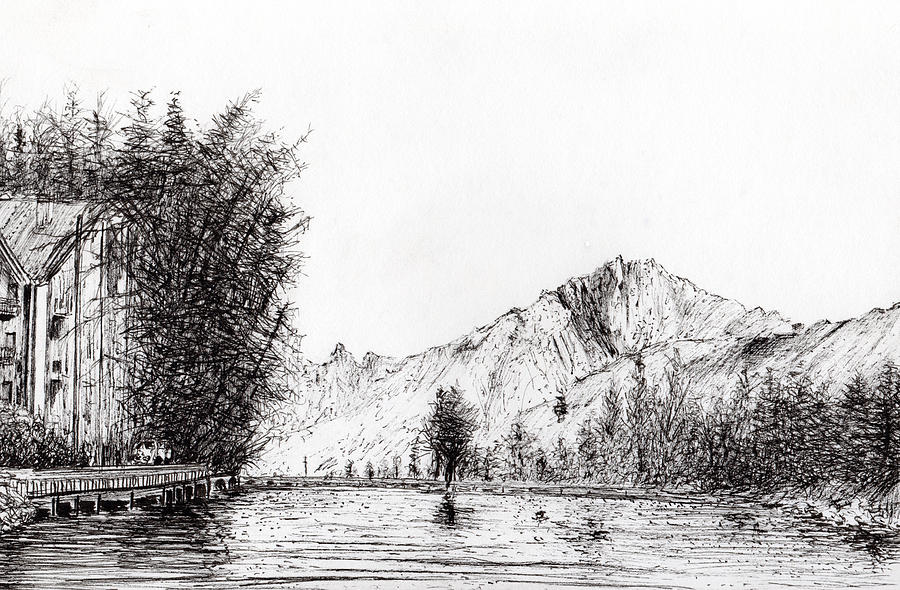 Crans  Switzerland Drawing by Vincent Alexander Booth