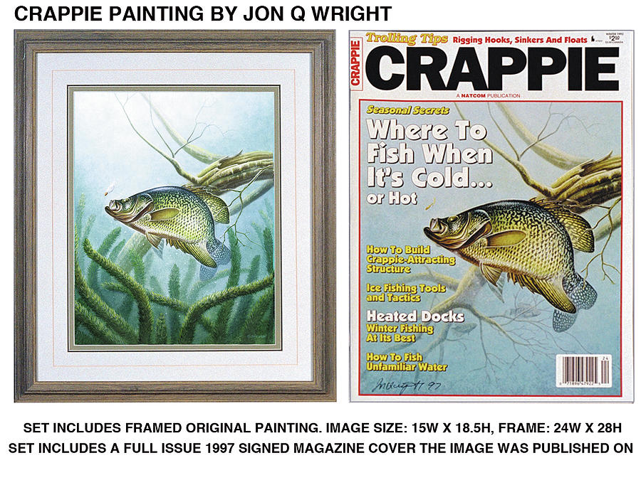 Fish Painting - Crappie and Minnows by JQ Licensing