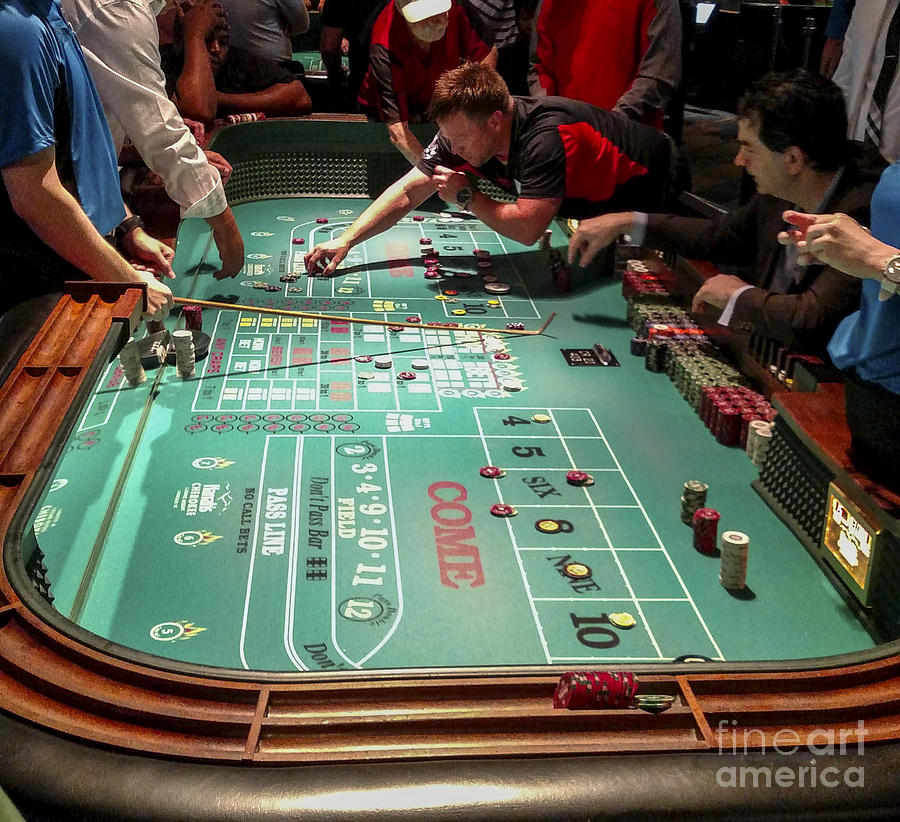 craps, craps table, gaming, Harrahs, Harrahs Casino, Harrahs Cherokee Casino, Harrahs Cherokee C Photograph by David Oppenheimer