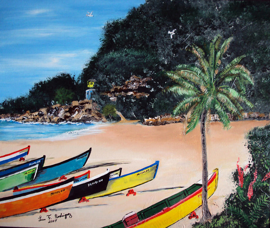 Crashboat Beach I Painting by Luis F Rodriguez