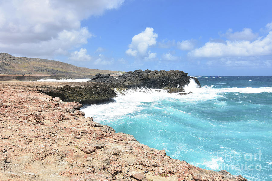 Crashing Ocean Waves on Arubas Rocky Eastern Coast Photograph by DejaVu Designs