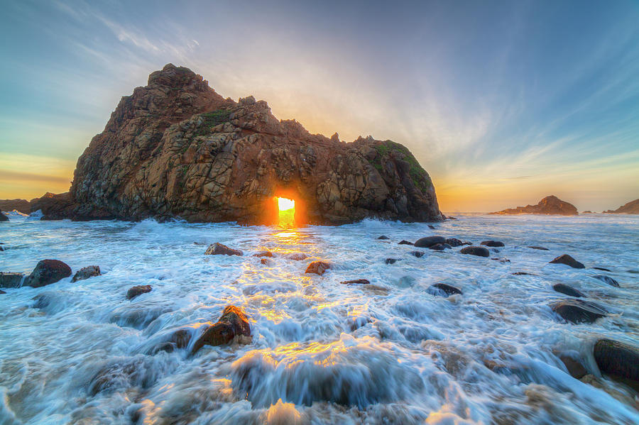 Crashing Surf and Keyhole Arch, Pfeiffer Beach Photograph by David ...