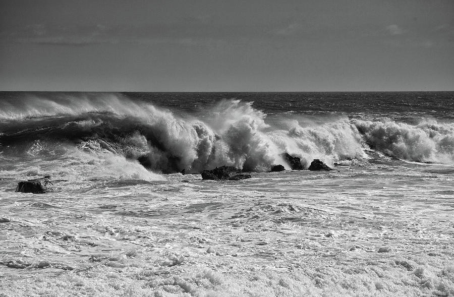 Crashing Surf in Black and White Photograph by Cliff Wassmann