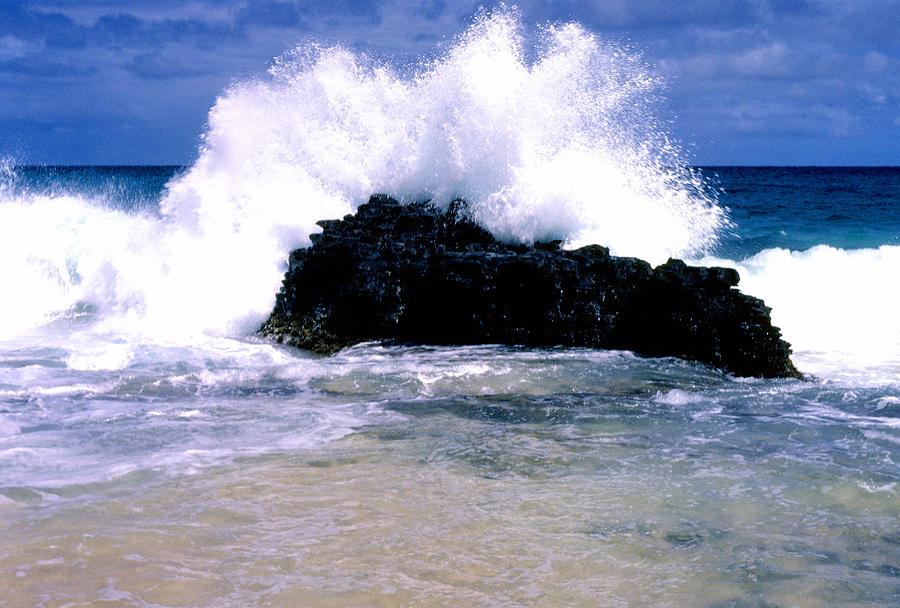 Crashing Surf Sandy Beach Oahu Photograph by Thomas R Fletcher