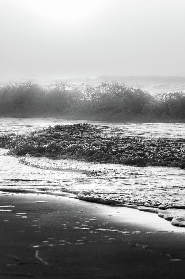 Crashing wave at Beach Black and White  Photograph by John McGraw