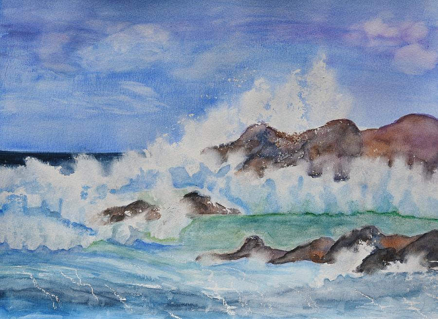 Crashing Wave II Painting by Linda Brody