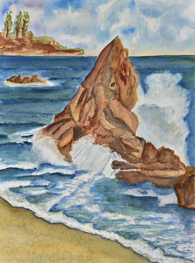 Crashing Wave Painting by Linda Brody