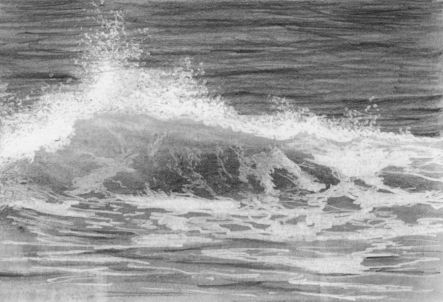 Pencil Drawing - Crashing Wave by Nolan Clark