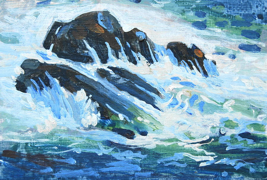 Crashing Wave study Painting by Len Stomski