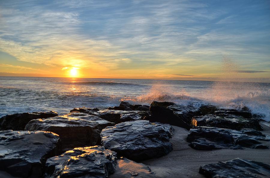 Crashing Waves Along The Jersey Shoreline Photograph by Bob Cuthbert ...