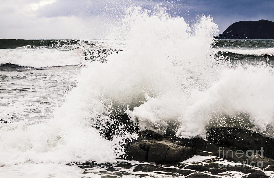 Crashing Waves At Cloudy Bay Photograph