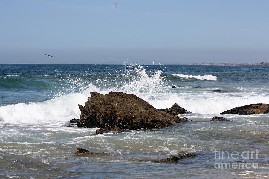 Beach Photograph - Crashing Waves at Newport Beach  by Mesa Teresita