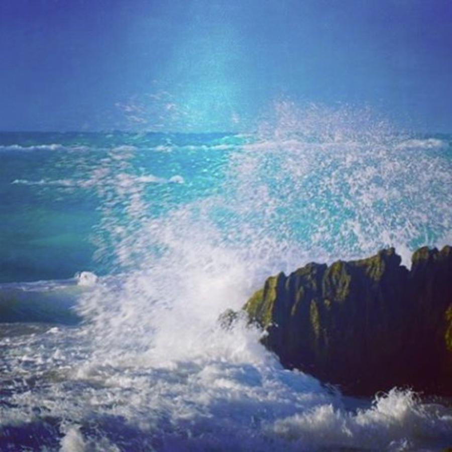 Beach Photograph - Crashing Waves Bermuda #bermuda by Picture This Photography