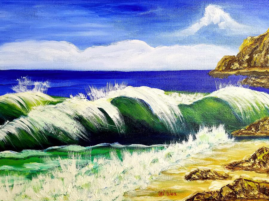 Crashing Waves Painting by Lei Wen - Fine Art America