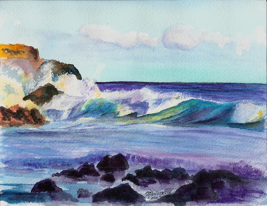 Paradise Painting - Crashing Waves by Marionette Taboniar