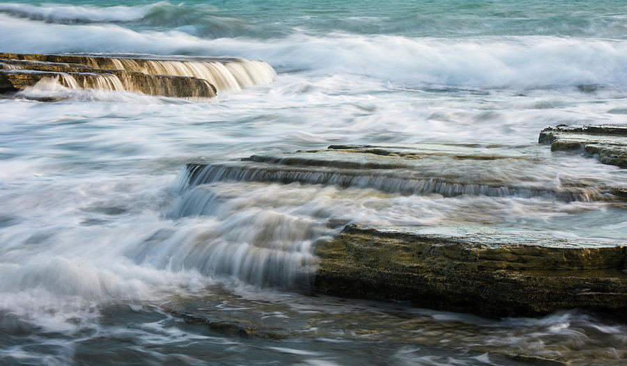 Crashing waves on sea rocks Photograph by Michalakis Ppalis