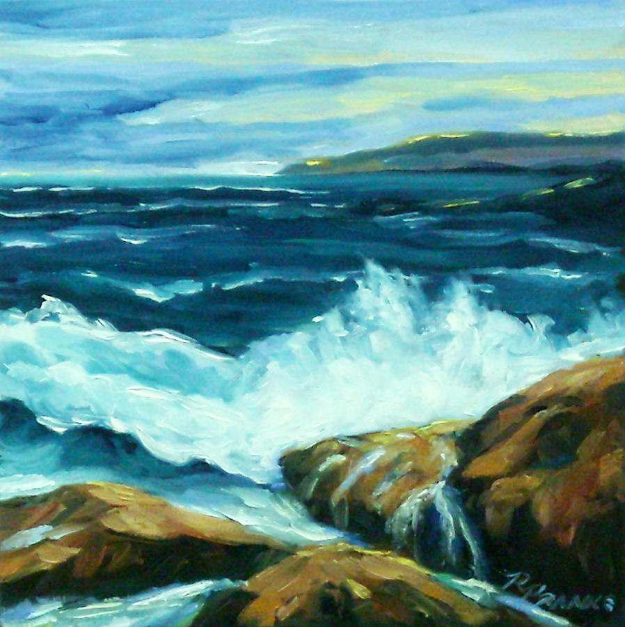 Nature Painting - Crashing Waves by Richard T Pranke