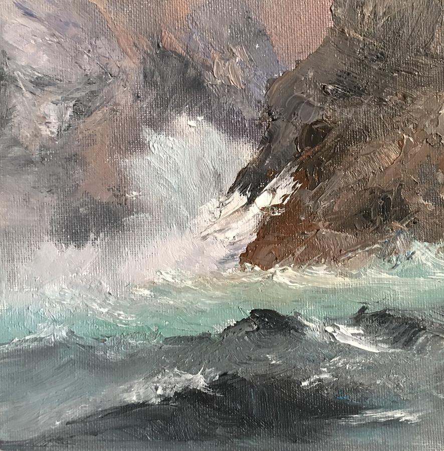 Crashing Waves Seascape Art Painting