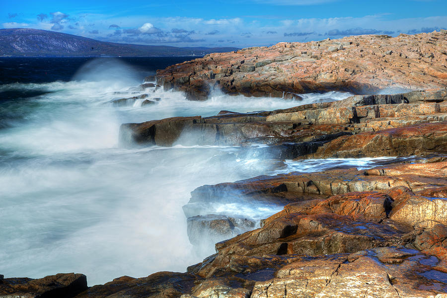 Acadia National Park Photograph - Crashing Waves by Tom Weisbrook