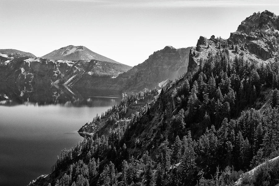 Crater Lake 4 Black and White Photograph by Frank Wilson