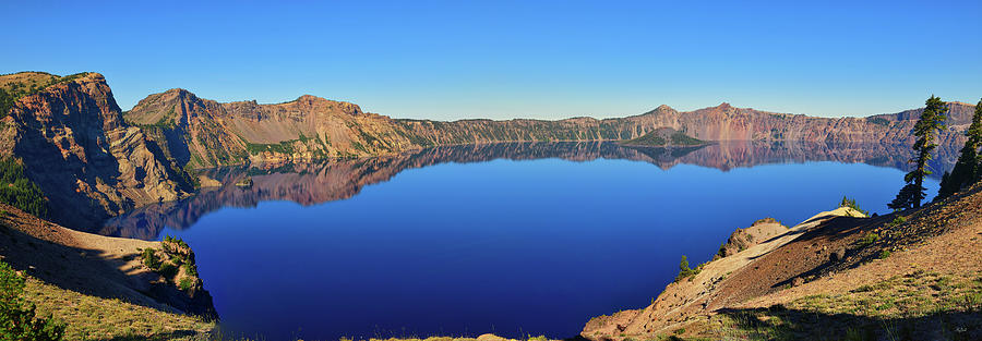 Crater Lake Blue Mirror Photograph by Greg Norrell