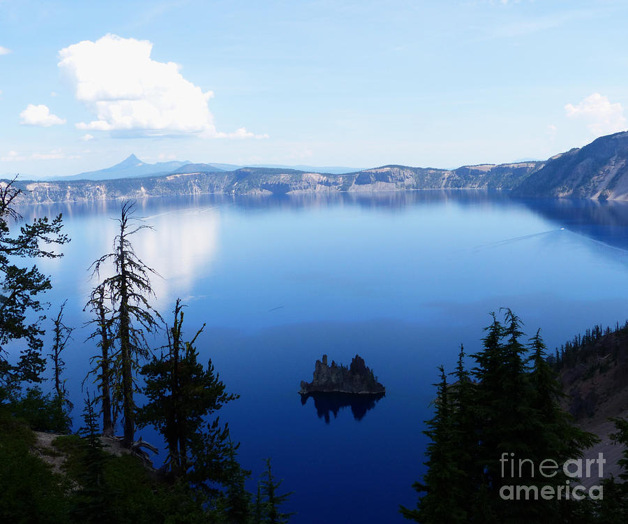 Crater Lake Cloud and Waterscape Painting by Paula Joy Welter