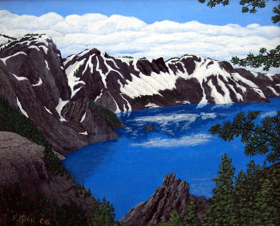 Tree Painting - Crater Lake by Frederic Kohli