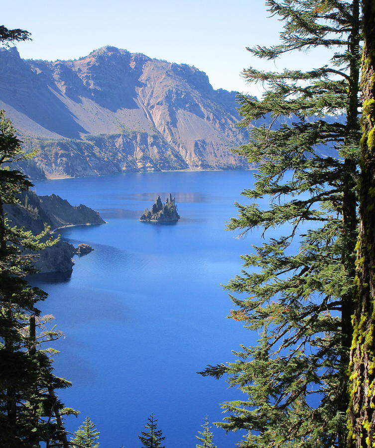 Crater Lake Ghost Ship Island Photograph by Marie Neder