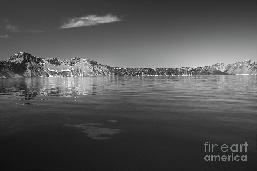 Crater Lake In Black And White Photograph by Bruce Block