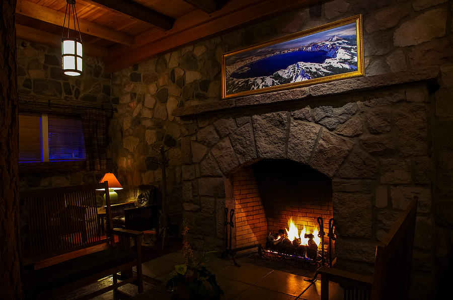 Crater Lake Lodge Fireside Relaxation Photograph by Scott McGuire