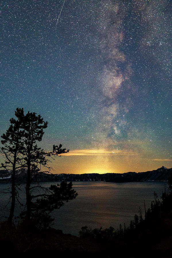 Mountain Photograph - Crater Lake Milky Way by Cat Connor