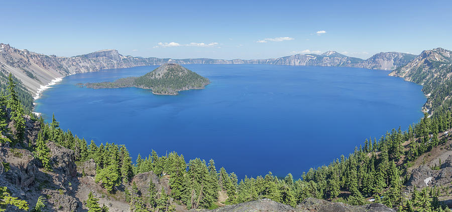 Crater Lake Panoramic Photograph by Paul Schultz