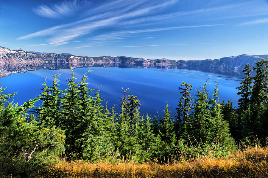 Crater Lake Rim Reflections Photograph by Frank Wilson