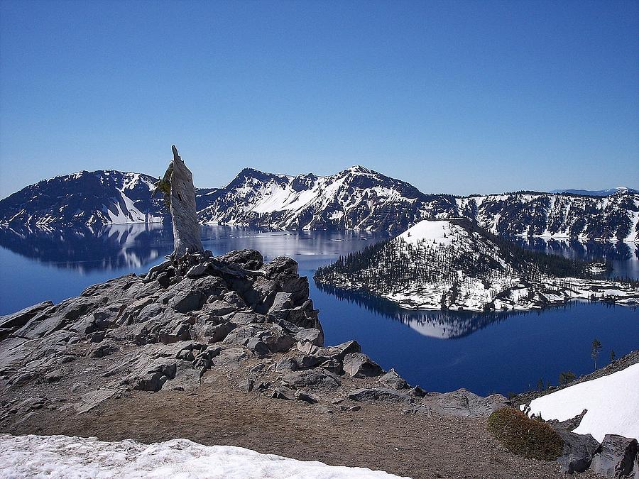 Crater Lake Sentinel Oregon Photograph by Adrienne Wilson