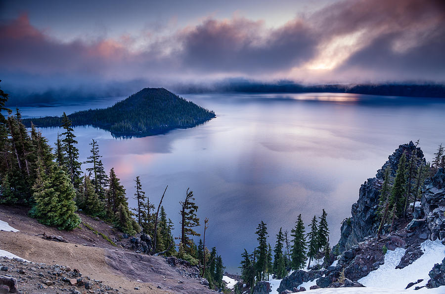 Crater Lake Spring Morning Colors Photograph by Greg Nyquist