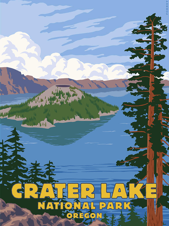 National Parks Digital Art - Crater Lake by Steve Forney