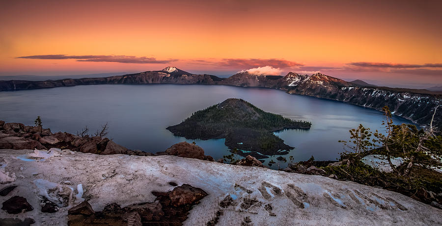 Crater Lake Summer Sunset Photograph by Scott McGuire