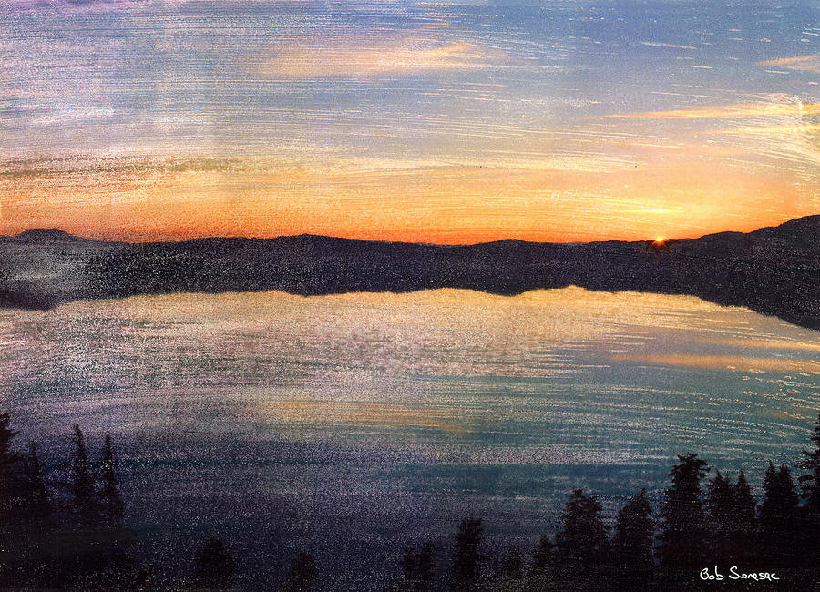 Crater Lake Sunrise Mixed Media by Bob Senesac