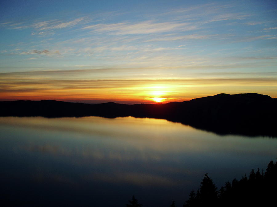 Crater Lake Sunrise Mirror Photograph by Daniel Saviers - Fine Art America