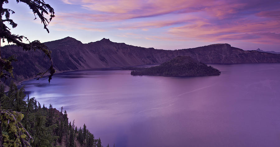 Crater Lake Sunset Photograph by Paul Riedinger
