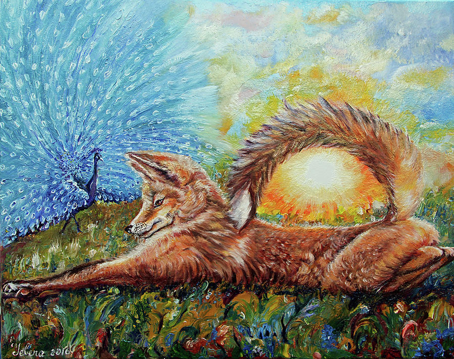 Peacock Painting - Craving Fox  by Yelena Rubin