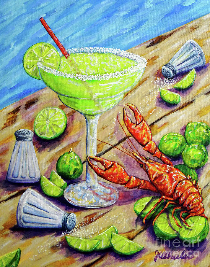 Cocktail Painting - Craw-Rita by JoAnn Wheeler
