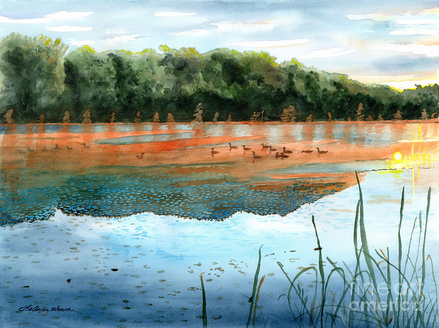 Crawford Lake Morning Painting by LeAnne Sowa