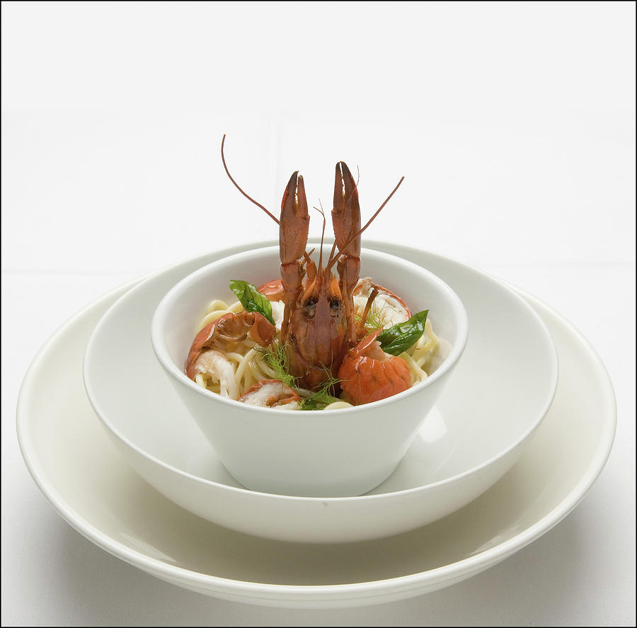 Crayfish with noodles Photograph by Frank Lee