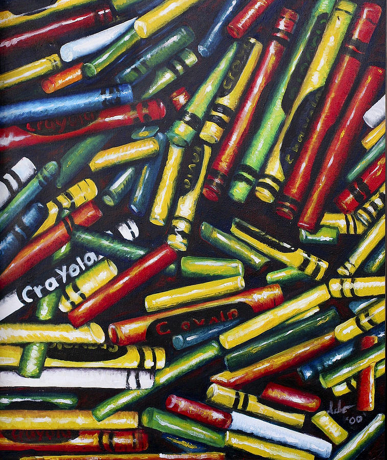 Crayon Painting - Crayola Number two by Robert Sako