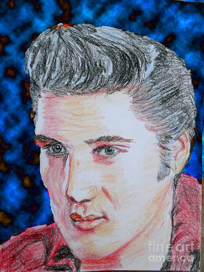 Elvis Presley Drawing - Crayon Elvis by Lyric Lucas