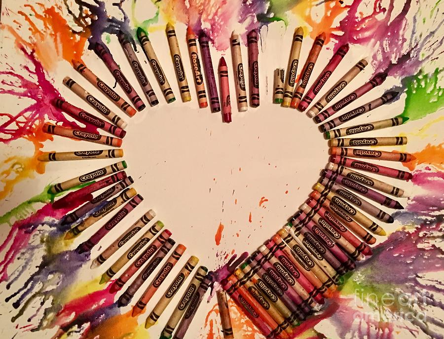 Crayon Heart Painting