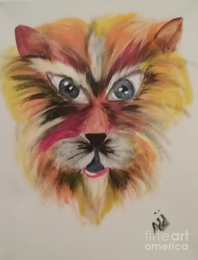 Crazy Cat Painting by Saundra Johnson