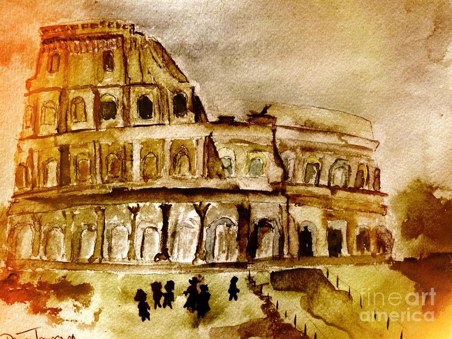 Crazy Colosseum Painting by Denise Tomasura